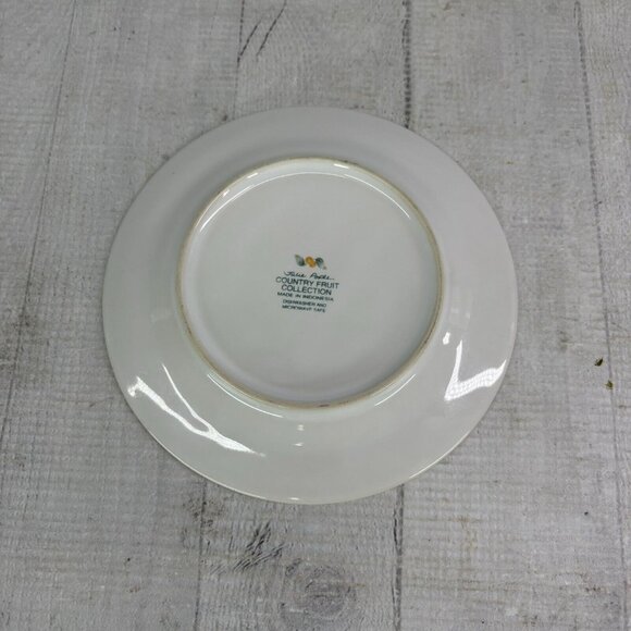 Julie Pople Avon COUNTRY FRUIT COLLECTION Porcelain Lemon Rim Saucers Set of 7 - Picture 9 of 16